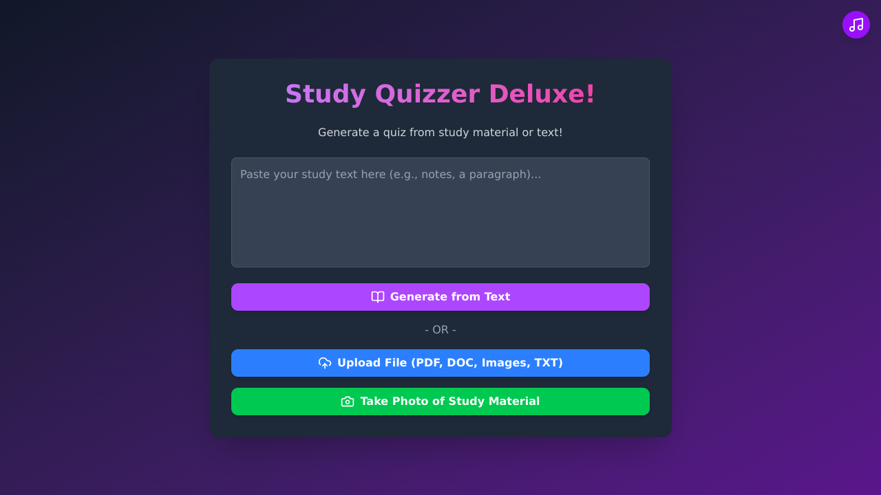 Study Quizzer Café ready for study material